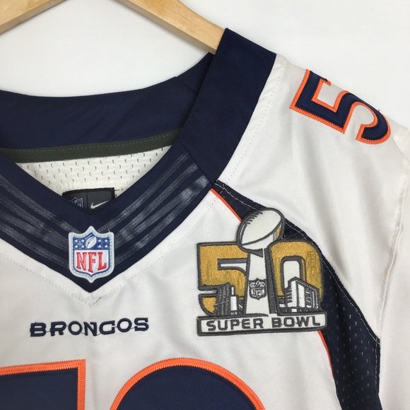 Nike Denver Broncos Super Bowl 50 Von Miller 58 NFL Football Jersey Mens Sz XL - Picture 7 of 13